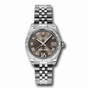 Rolex Datejust 31mm - Ref: 178344-0001 - Bronze Dial & Diamond Bezel, Stainless Steel Jubilee Bracelet Women's Watch