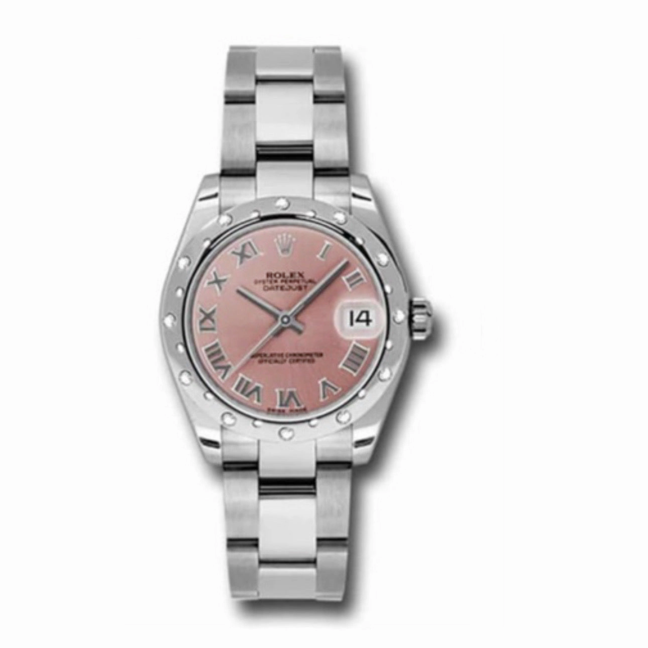 Rolex Datejust 31mm - Ref: 178344-0012 - Pink Dial & Diamond Bezel, Stainless Steel Oyster Bracelet Women's Watch