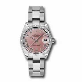 Rolex Datejust 31mm - Ref: 178344-0012 - Pink Dial & Diamond Bezel, Stainless Steel Oyster Bracelet Women's Watch