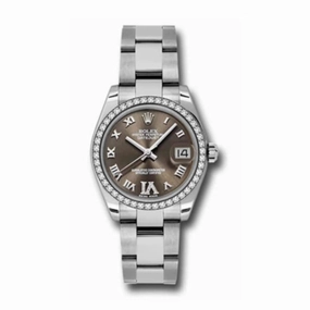 Rolex Datejust 31mm - Ref: 178384-0026 - Bronze Dial & Diamond Bezel, Stainless Steel Oyster Bracelet Women's Watch