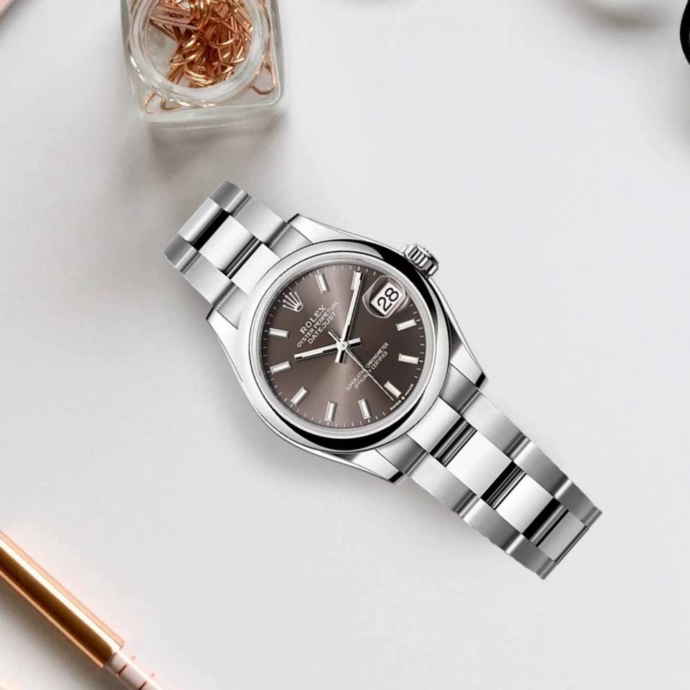 Rolex Datejust 31mm - Ref: 278240-0009 - Dark Grey Stick Dial, Stainless Steel Oyster Bracelet Women's Watch