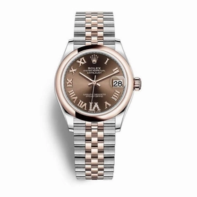 Rolex Datejust 31mm - Ref: 278241-0004 - Chocolate Roman Diamond Dial, Two Tone Stainless Steel & 18K Rose Gold Jubilee Bracelet Women's Watch
