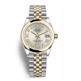 Rolex Datejust 31mm - Ref: 278243-0004 - Silver Roman Diamond Dial, Two Tone Stainless Steel & 18K Yellow Gold Jubilee Bracelet Women's Watch