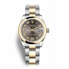 Rolex Datejust 31mm - Ref: 278243-0017 - Grey Roman Diamond Dial, Two Tone Stainless Steel & 18K Yellow Gold Oyster Bracelet Women's Watch