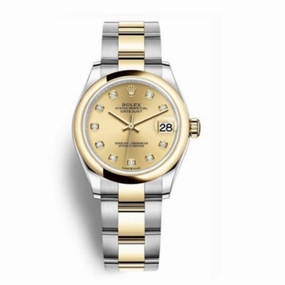 Rolex Datejust 31mm - Ref: 278243-0025 - Champagne Diamond Dial, Two Tone Stainless Steel & 18K Yellow Gold Oyster Bracelet Women's Watch