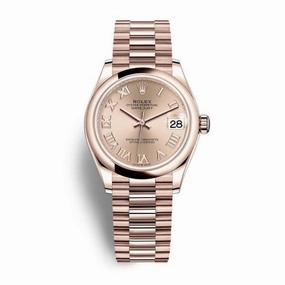 Rolex Datejust 31mm - Ref: 278245-0034 - Rose Dial, 18K Rose Gold President Bracelet Women's Watch