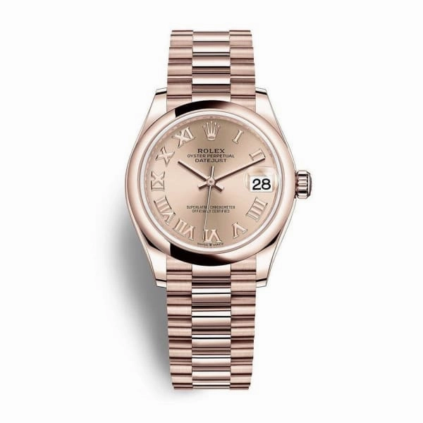 Rolex Datejust 31mm - Ref: 278245-0034 - Rose Dial, 18K Rose Gold President Bracelet Women's Watch