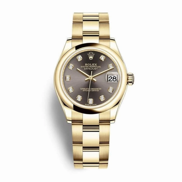 Rolex Datejust 31mm - Ref: 278248-0035 - Grey Dial, 18K Yellow Gold Oyster Bracelet Women's Watch