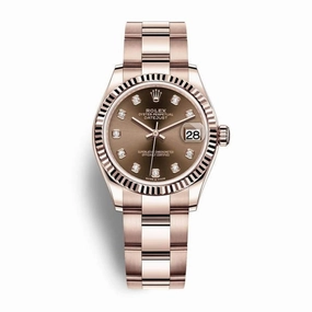 Rolex Datejust 31mm - Ref: 278275-0017 - Chocolate Diamond Dial, 18K Rose Gold Oyster Bracelet Women's Watch
