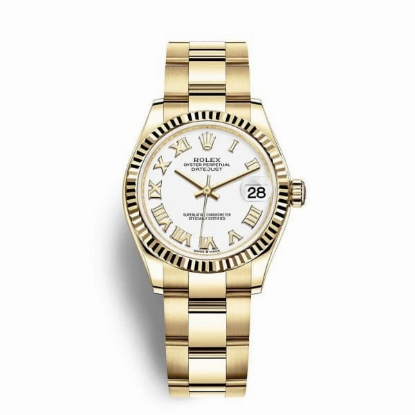 Rolex Datejust 31mm - Ref: 278278-0019 - White Dial, 18K Yellow Gold Oyster Bracelet Women's Watch