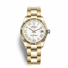 Rolex Datejust 31mm - Ref: 278278-0019 - White Dial, 18K Yellow Gold Oyster Bracelet Women's Watch