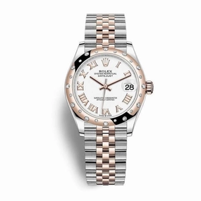 Rolex Datejust 31mm - Ref: 278341rbr-0002 - White Roman Dial & Diamond Bezel, Two Tone Stainless Steel & 18K Rose Gold Jubilee Bracelet Women's Watch