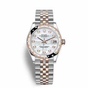 Rolex Datejust 31mm - Ref: 278341rbr-0026 - White Mother of Pearl Diamond Dial & Diamond Bezel, Two Tone Stainless Steel & 18K Rose Gold Jubilee Bracelet Women's Watch