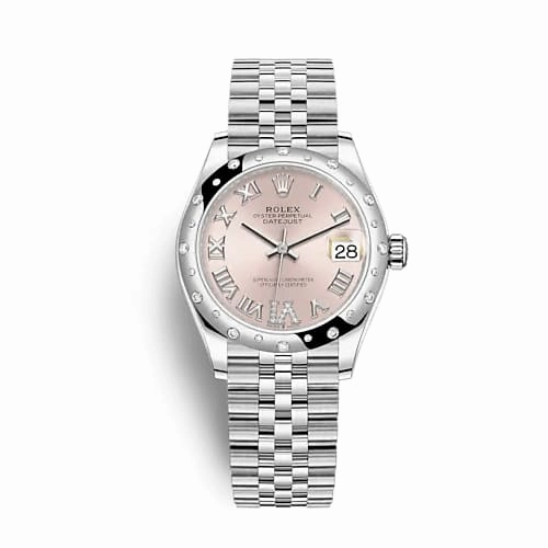 Rolex Datejust 31mm - Ref: 278344rbr-0026 - Pink Roman Diamond Dial & Diamond Bezel, Stainless Steel Jubilee Bracelet Women's Watch