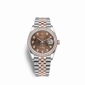 Rolex Datejust 36mm - Ref: 126281rbr-0013 - Chocolate Jubilee Diamond Dial & Diamond Bezel, Two Tone Stainless Steel & 18K Rose Gold Jubilee Bracelet Watch