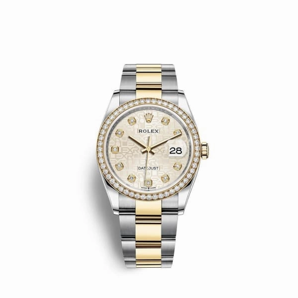 Rolex Datejust 36mm - Ref: 126283rbr-0014 - Silver Jubilee Diamond Dial & Diamond Bezel, Two Tone Stainless Steel & 18K Yellow Gold Oyster Bracelet Watch