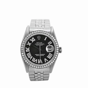 Rolex Datejust 36mm - Ref: 1601 - Black Diamond Dial, Stainless Steel Jubilee Bracelet Watch