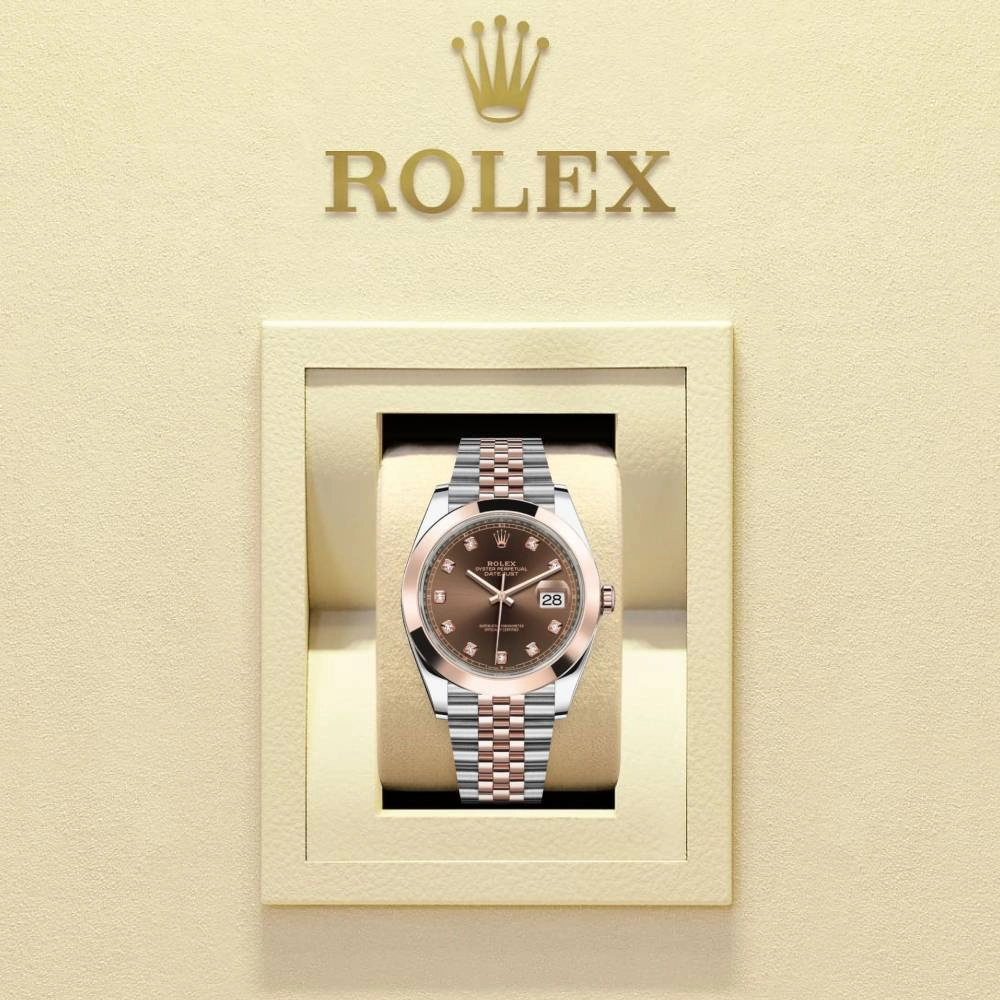 Rolex Datejust 41mm - Ref: 126301-0004 - Chocolate Diamond Dial, Two Tone Stainless Steel & 18K Rose Gold Jubilee Bracelet Men's Watch