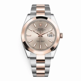 Rolex Datejust 41mm - Ref: 126301-0009 - Sundust Stick Dial, Two Tone Stainless Steel & 18K Rose Gold Oyster Bracelet Men's Watch