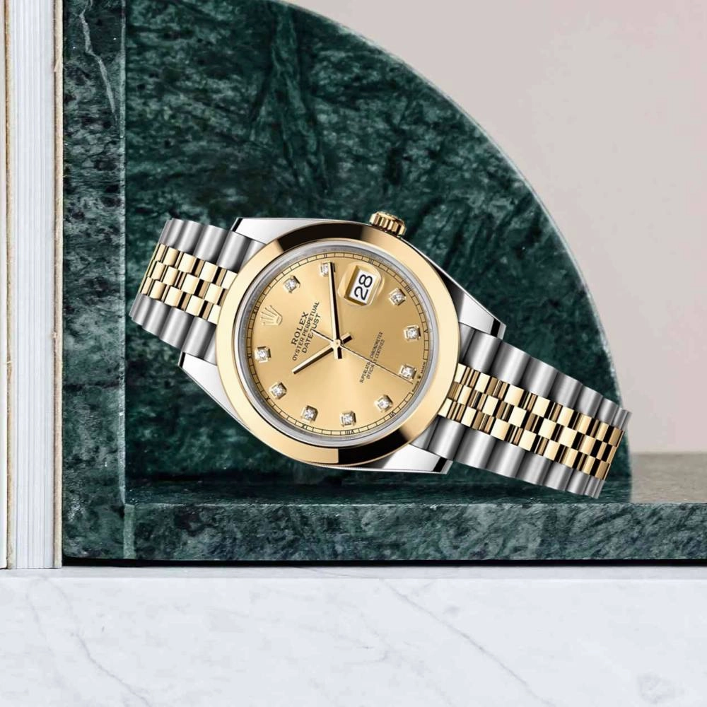 Rolex Datejust 41mm - Ref: 126303-0012 - Champagne 126303-0005 Two Tone Stainless Steel & 18K Yellow Gold Jubilee Bracelet Men's Watch
