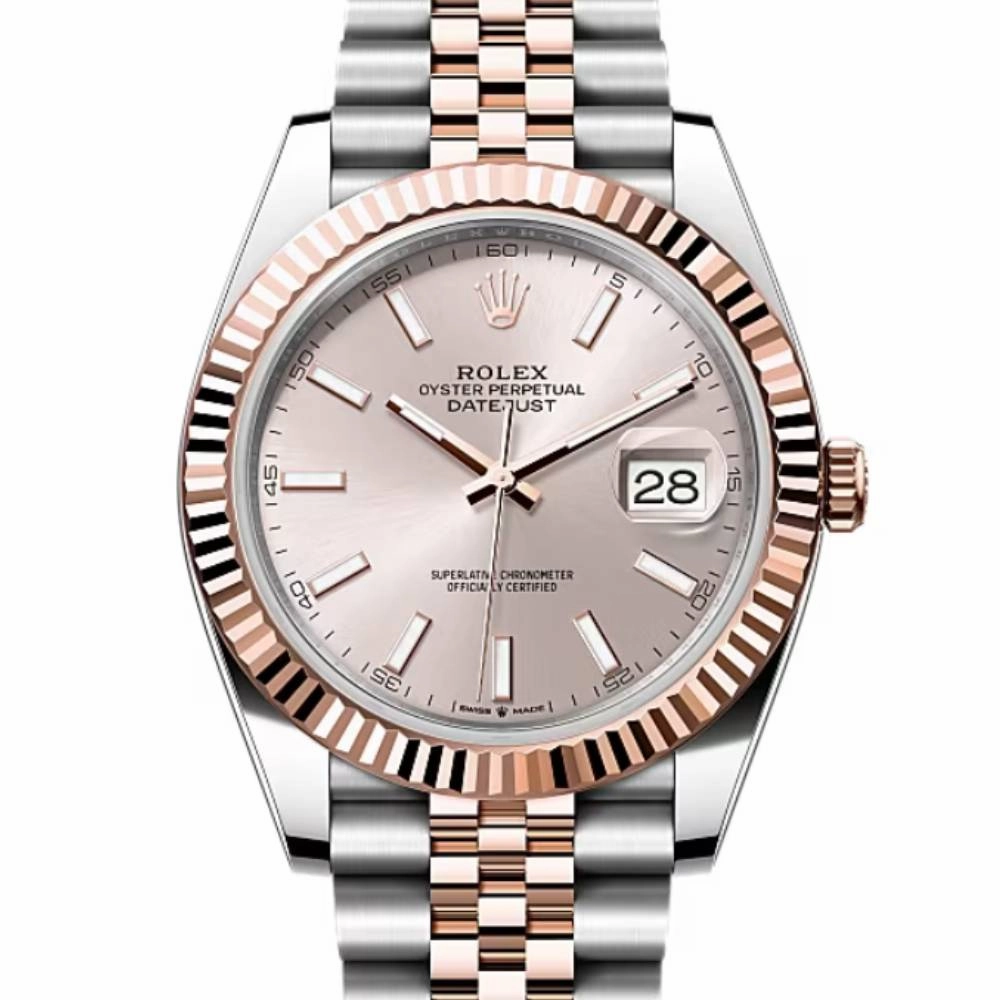 Rolex Datejust 41mm - Ref: 126331-0010 - Sundust Stick Dial, Two Tone Stainless Steel & 18K Rose Gold Jubilee Bracelet Men's Watch