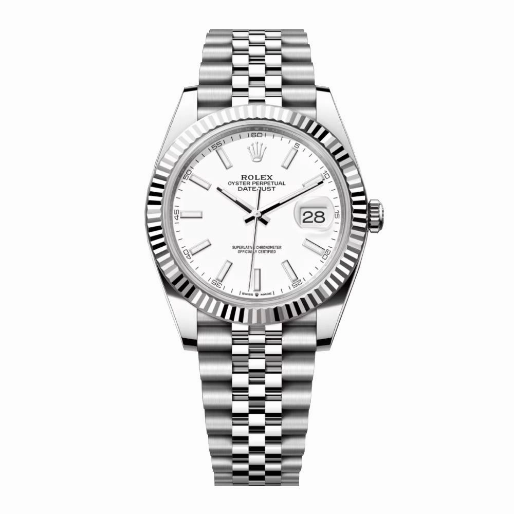 Rolex Datejust 41mm - Ref: 126334-0010 - White Dial, Stainless Steel Jubilee Bracelet Men's Watch