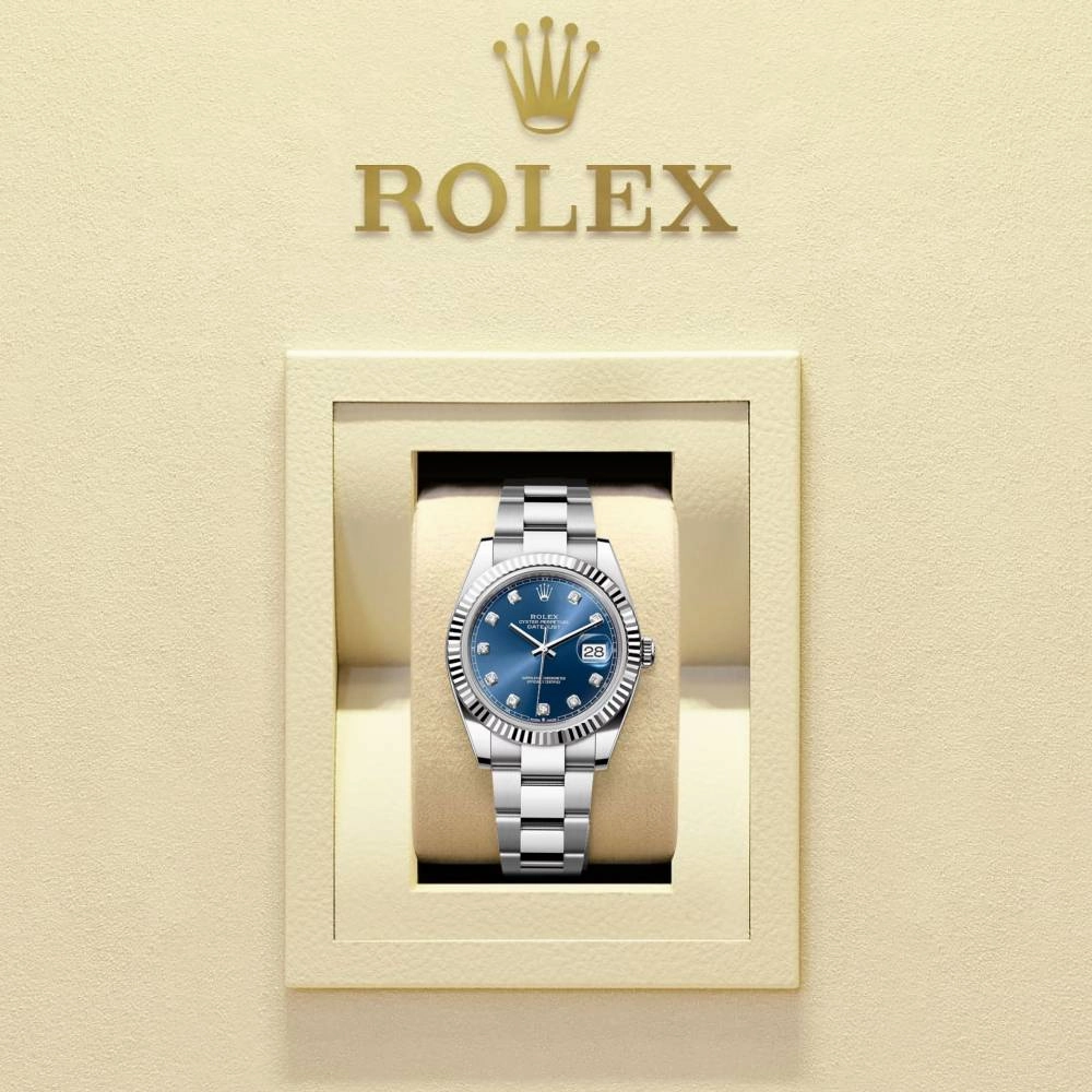 Rolex Datejust 41mm - Ref: 126334-0015 - Blue Diamond Dial, Stainless Steel Oyster Bracelet Men's Watch