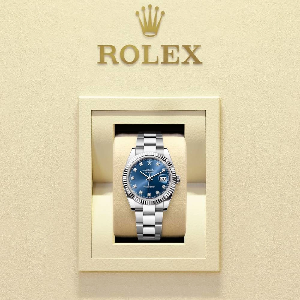 Rolex Datejust 41mm - Ref: 126334-0015 - Blue Diamond Dial, Stainless Steel Oyster Bracelet Men's Watch