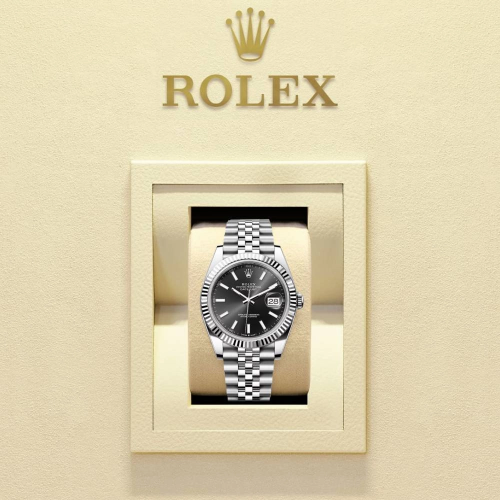 Rolex Datejust 41mm - Ref: 126334-0018 - Black Dial, Stainless Steel Jubilee Bracelet Men's Watch