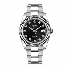 Rolex Datejust 41mm - Ref: 126334 - Black Diamond Dial, Stainless Steel Oyster Bracelet Men's Watch