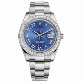 Rolex Datejust II 41mm - Ref: 116300 db - Blue Dial & Diamond Bezel, Stainless Steel Oyster Bracelet Men's Watch