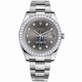 Rolex Datejust II 41mm - Ref: 116300 db - Slate Grey Dial & Diamond Bezel, Stainless Steel Oyster Bracelet Men's Watch