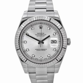 Rolex Datejust II 41mm - Ref: 116334 - Silver Diamond Dial, Stainless Steel Oyster Bracelet Men's Watch