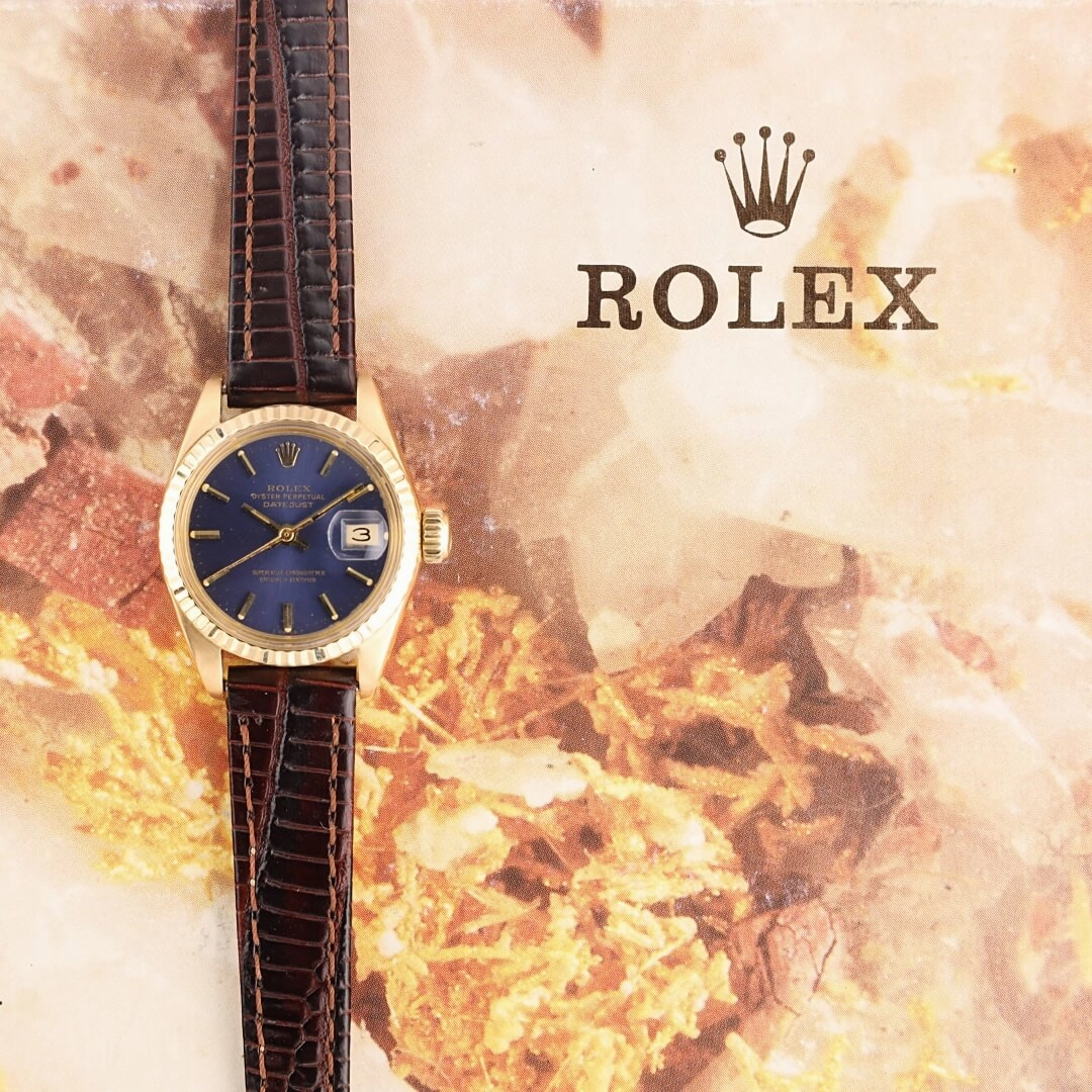 Rolex Datejust Ladies Ref. 6917, 18k Gold  Blue Dial (Circa 1978)