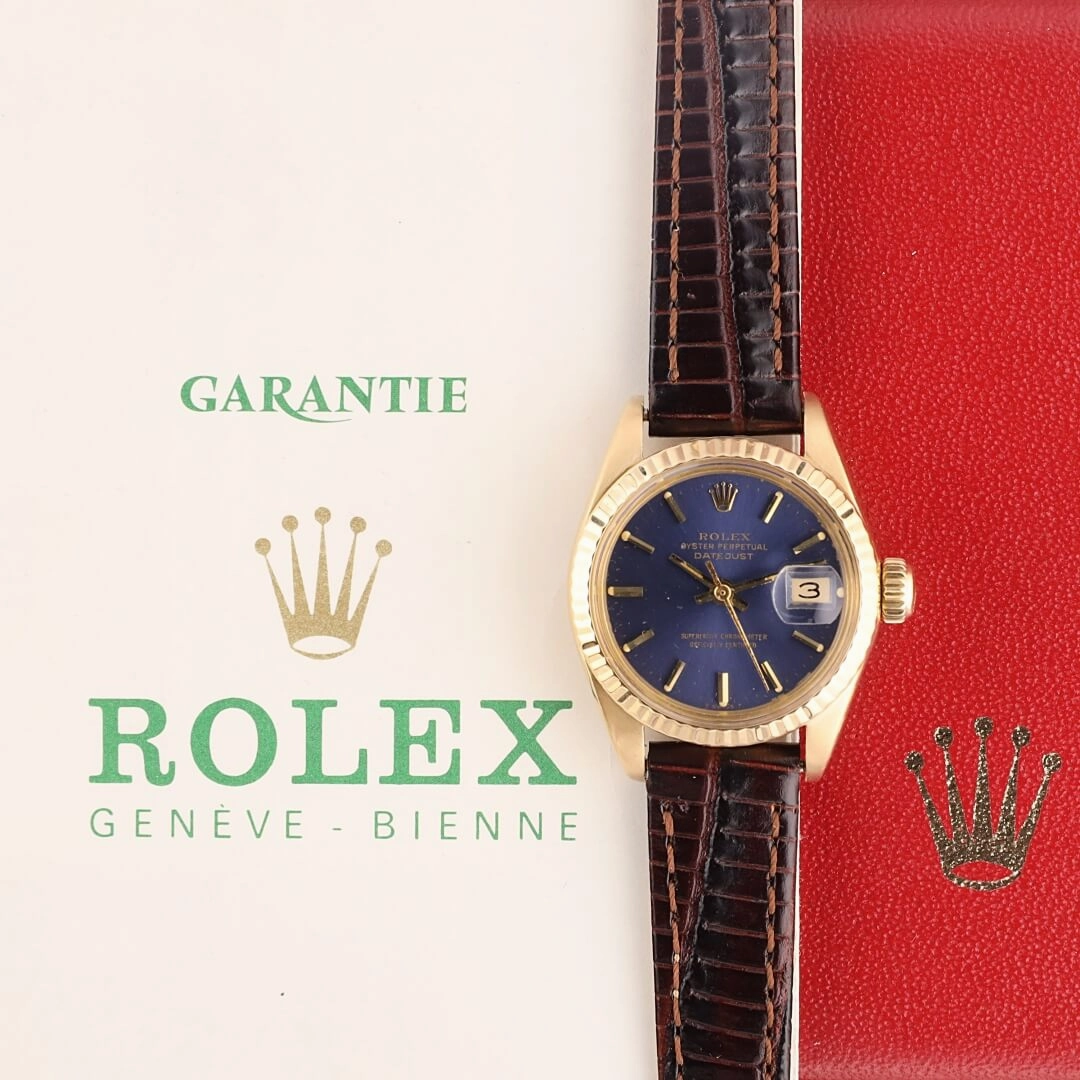 Rolex Datejust Ladies Ref. 6917, 18k Gold  Blue Dial (Circa 1978)