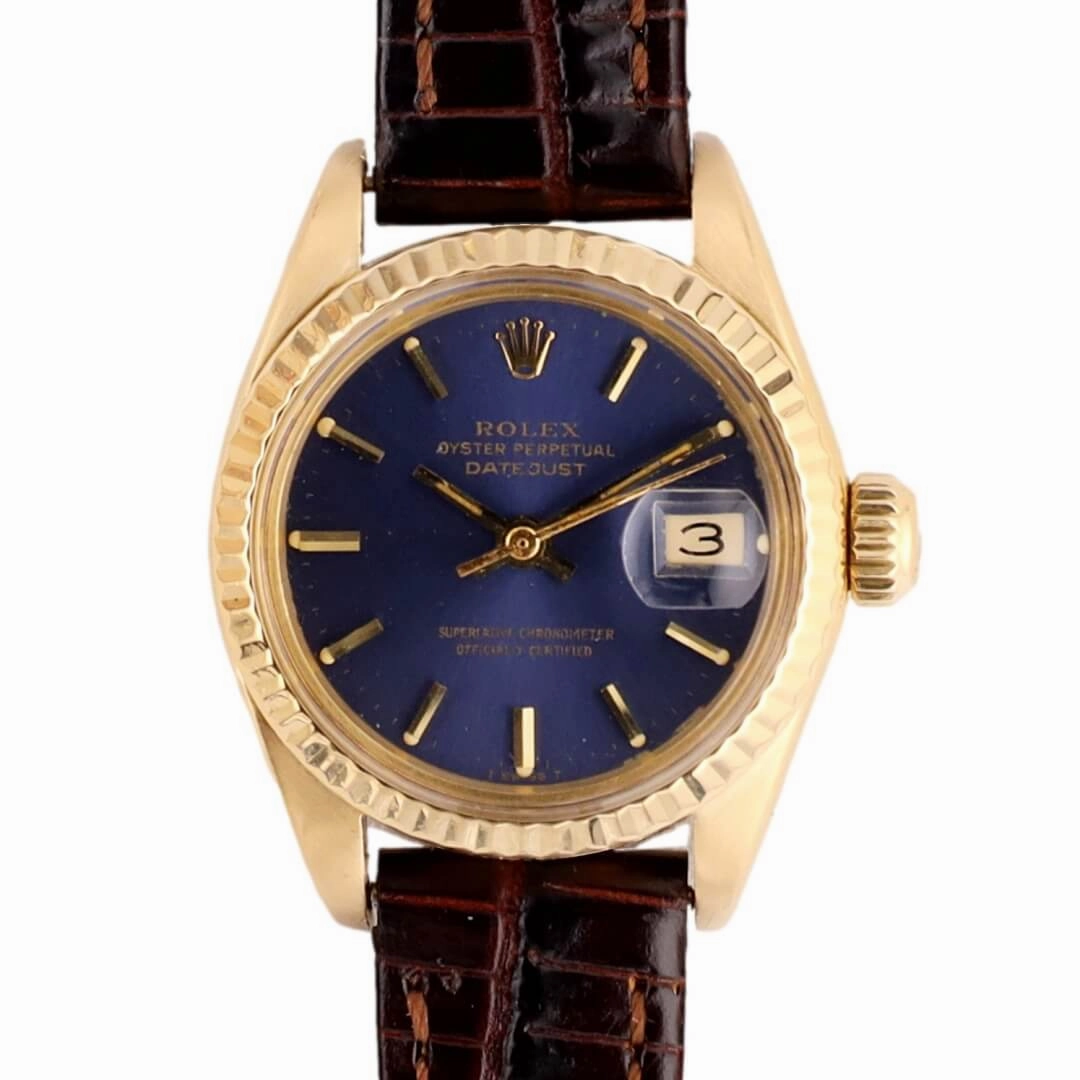 Rolex Datejust Ladies Ref. 6917, 18k Gold  Blue Dial (Circa 1978)