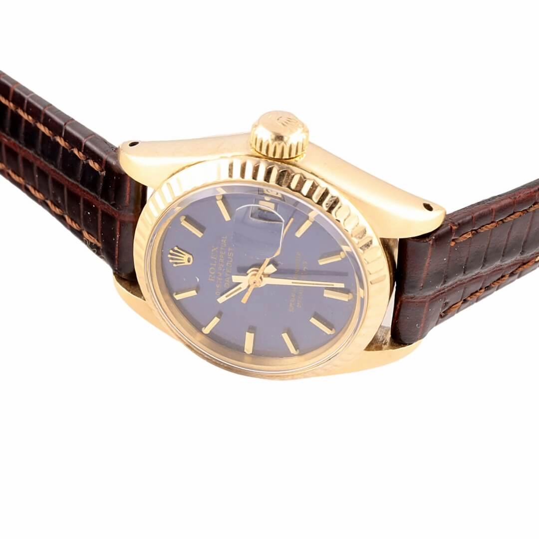 Rolex Datejust Ladies Ref. 6917, 18k Gold  Blue Dial (Circa 1978)
