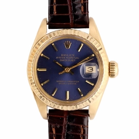 Rolex Datejust Ladies Ref. 6917, 18k Gold  Blue Dial (Circa 1978)