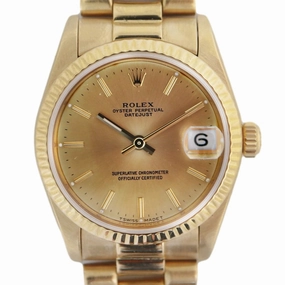 Rolex Datejust Mid Size68278, 18k Gold, 1984