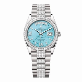 Rolex Day Date 36mm - Ref: 128349RBR - Tiffany Blue Turquoise Diamond Dial & Diamond Bezel, 18K White Gold & Diamonds President Bracelet Watch