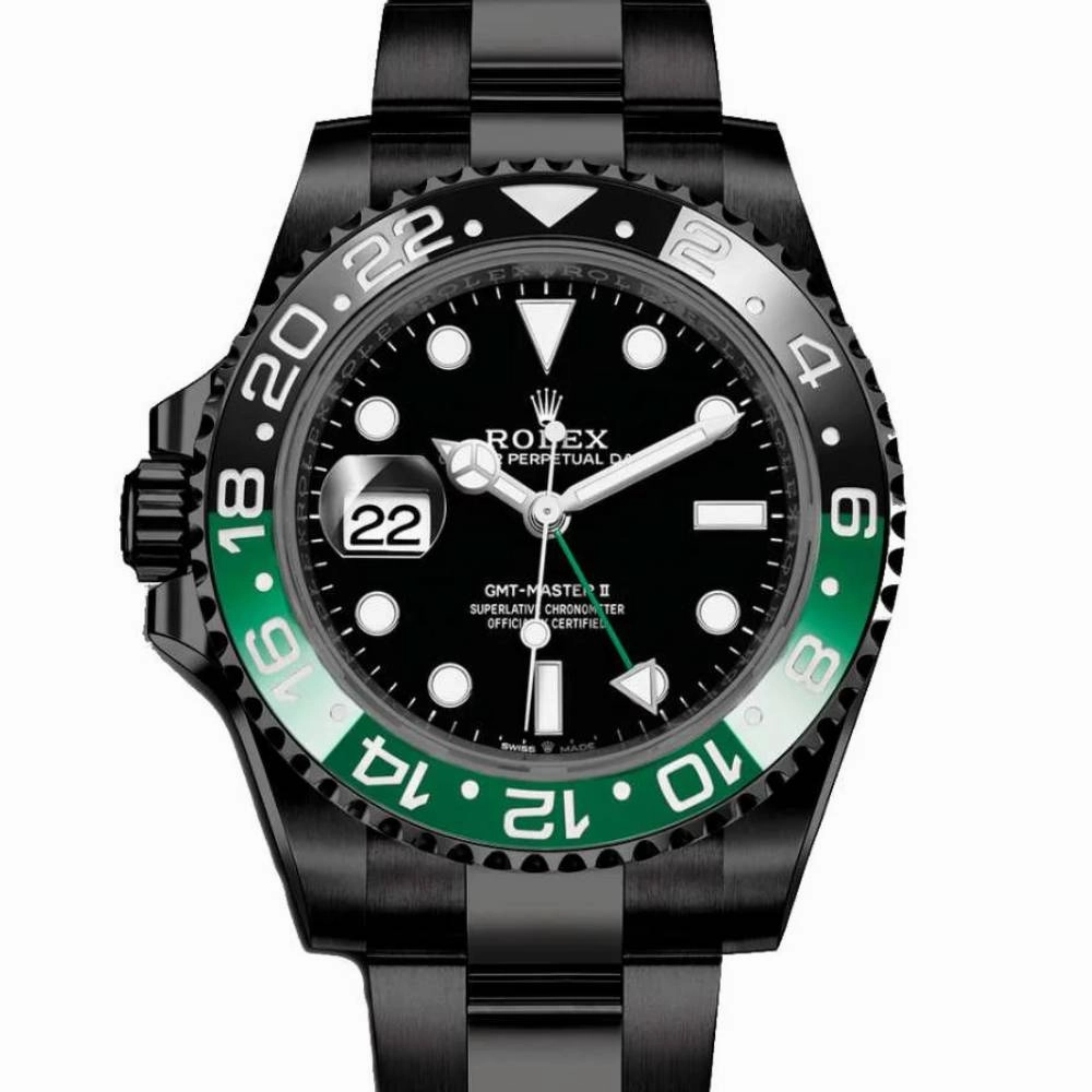 Rolex GMT-Master II "Sprite" 40mm - Ref: 126720VTNR - Black Dial, Green & Black Bezel, PVD Stainless Steel Oyster Bracelet