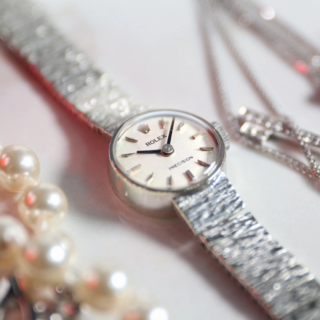 Rolex Ladies Precision, 9k White Gold Bracelet
