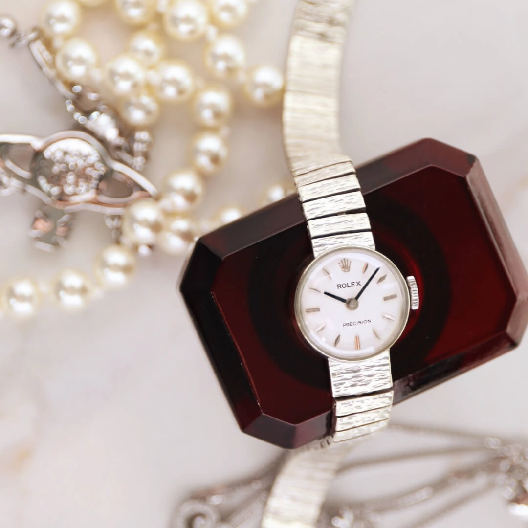 Rolex Ladies Precision, 9k White Gold Bracelet