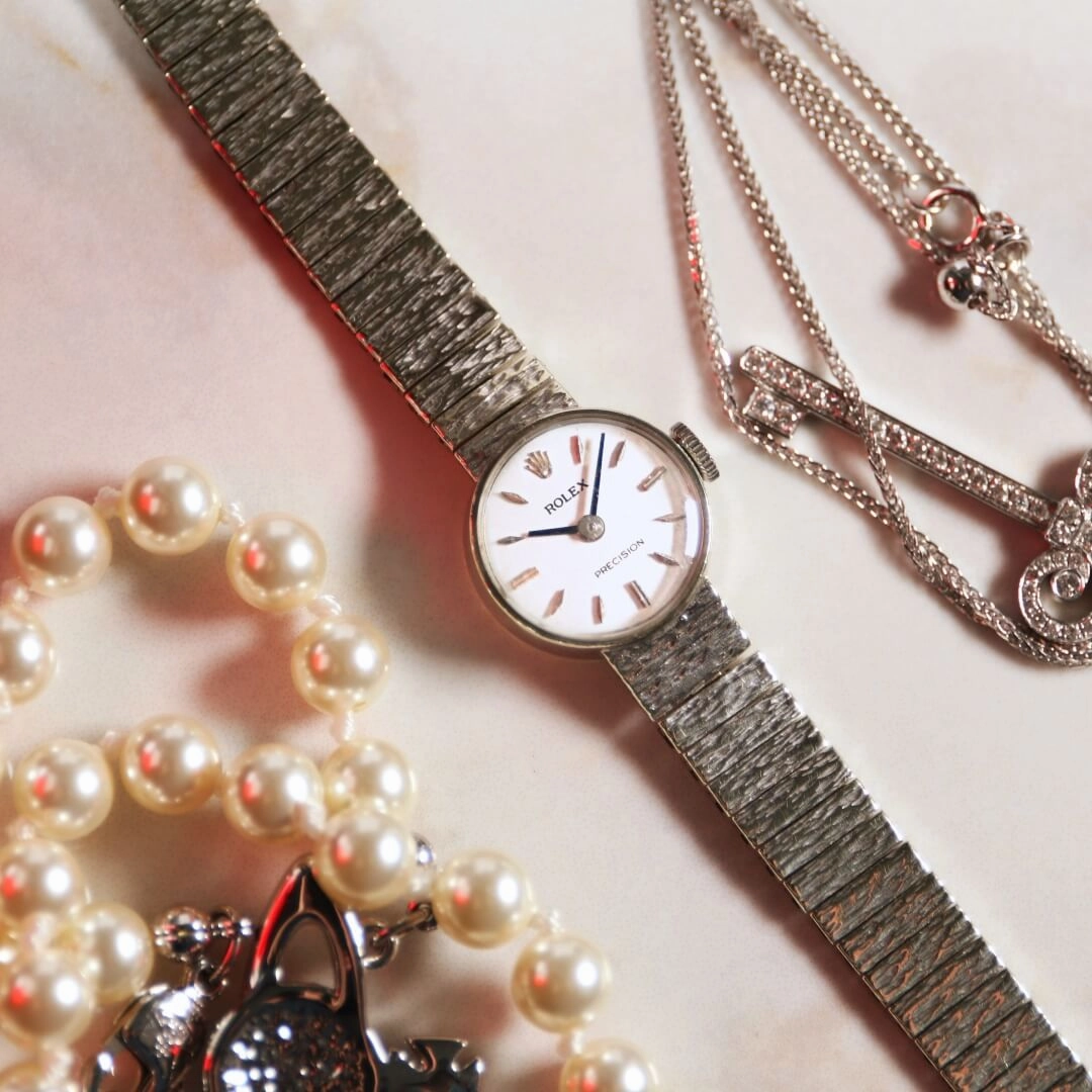 Rolex Ladies Precision, 9k White Gold Bracelet