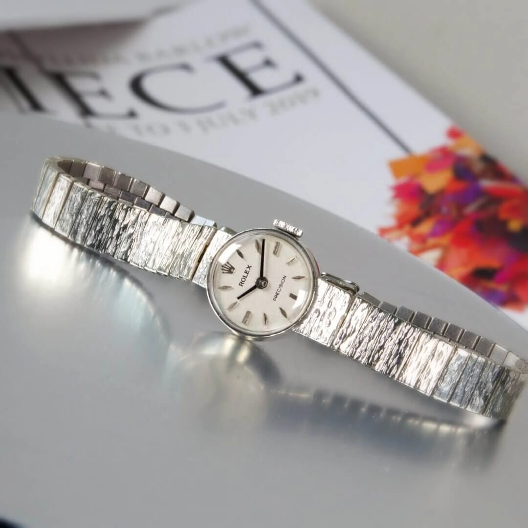 Rolex Ladies Precision, 9k White Gold Bracelet