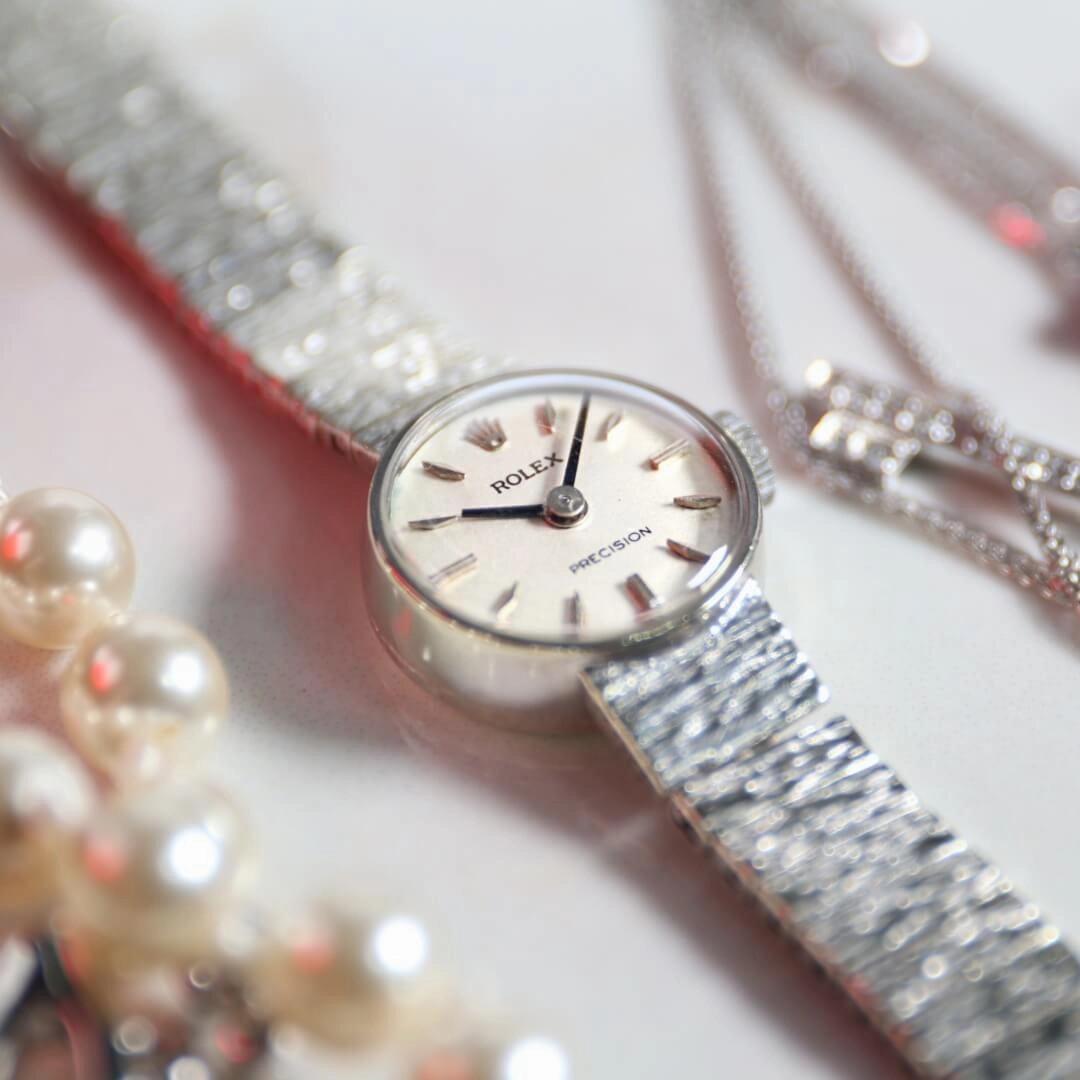 Rolex Ladies Precision, 9k White Gold Bracelet