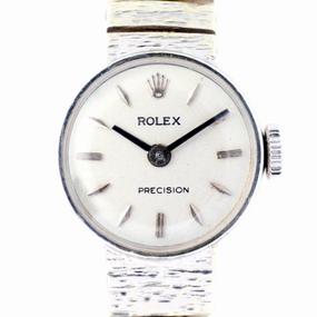 Rolex Ladies Precision, 9k White Gold Bracelet