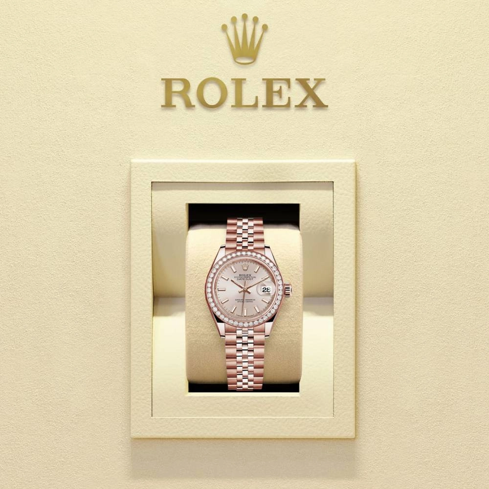 Rolex Lady-Datejust 28mm - Ref: 279135rbr-0007 - Sundust Stick Dial, 18K Rose Gold Jubilee Bracelet Women's Watch