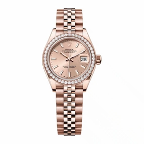 Rolex Lady-Datejust 28mm - Ref: 279135rbr-0026 - Rose Stick Dial & Diamond Bezel, 18K Rose Gold Jubilee Bracelet Women's Watch