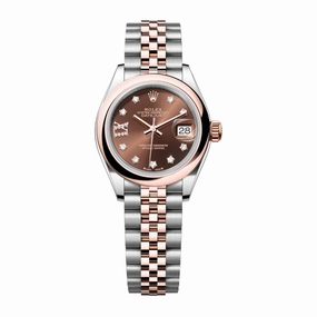 Rolex Lady-Datejust 28mm - Ref: 279161-0003 - Chocolate Diamond Dial, Two Tone Stainless Steel & 18K Rose Gold Jubilee Bracelet Women's Watch